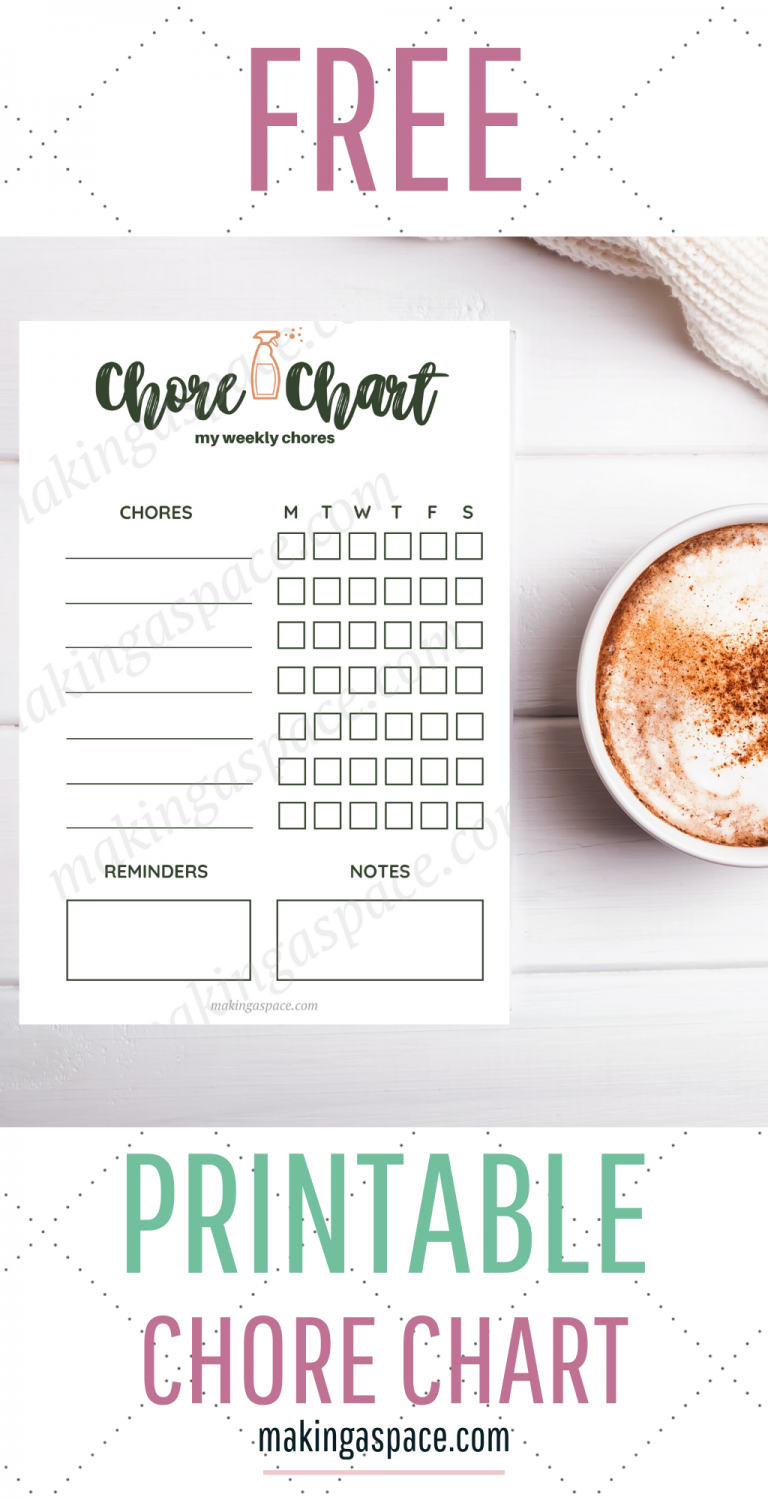 Blank Printable Chore Chart for the House