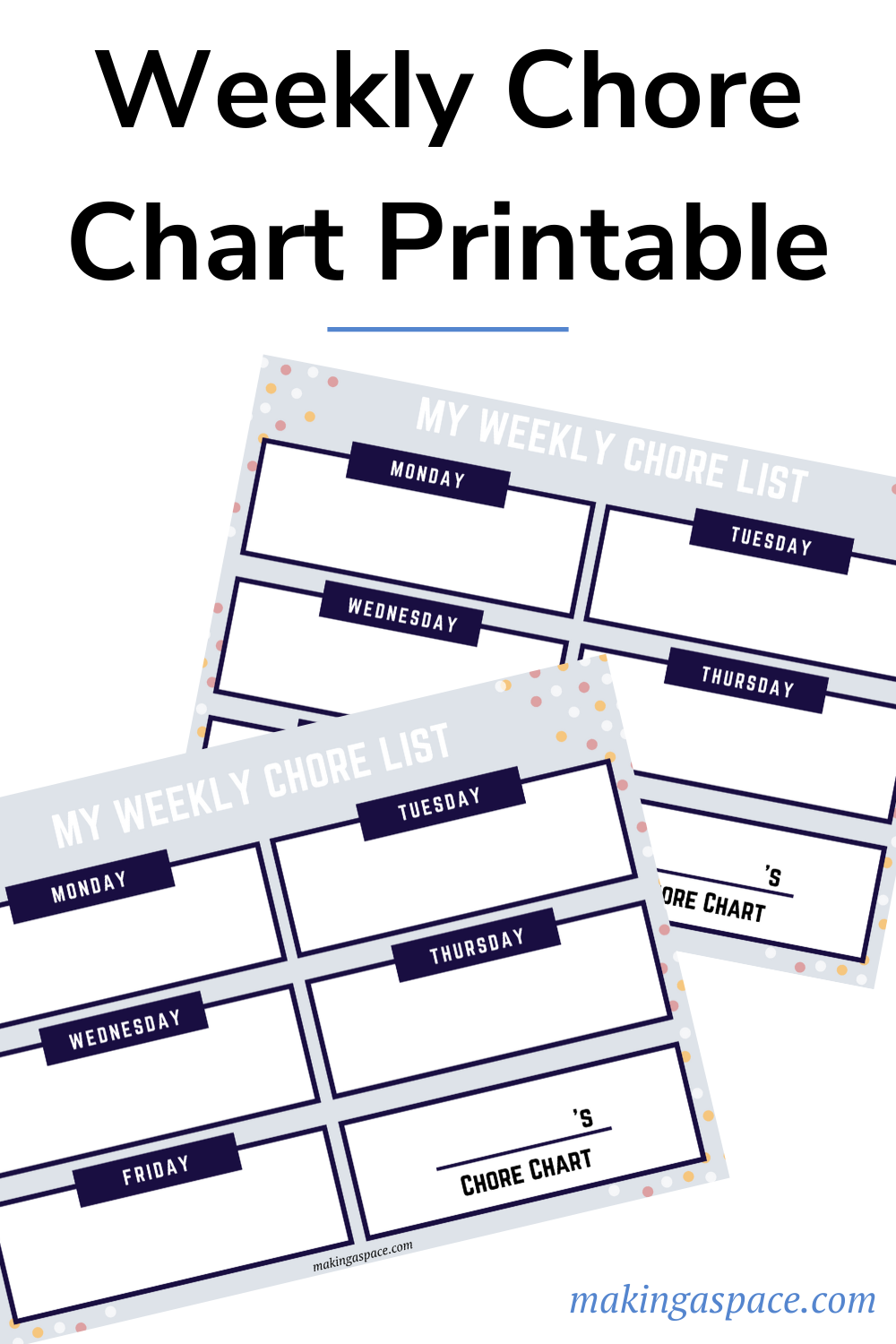 Free Printable Chore Chart for Weekly Chores