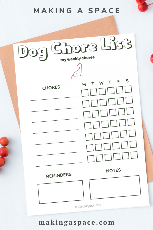 Dog Responsibility Chart Printable Making A Space