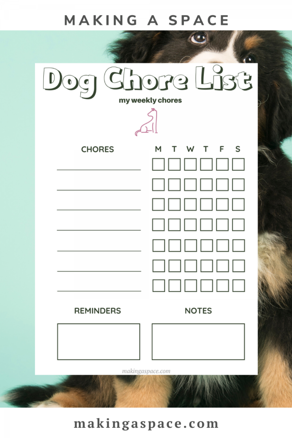 Dog Responsibility Chart Printable - Making A Space