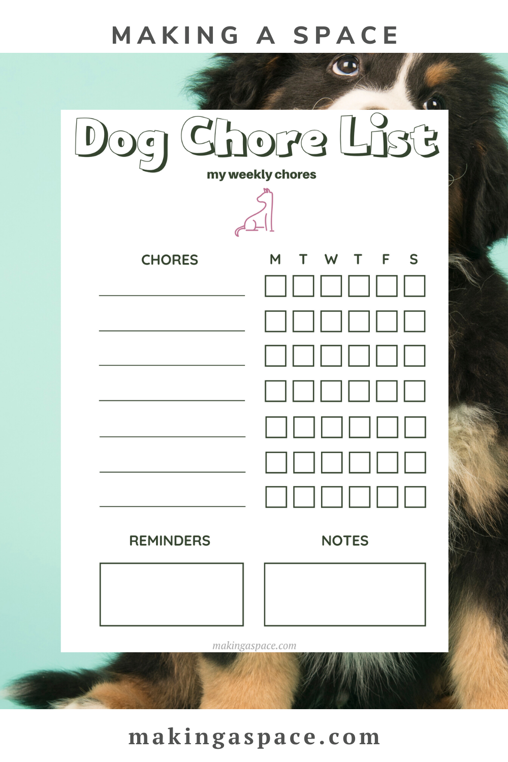 Free Printable Dog Chore Chart