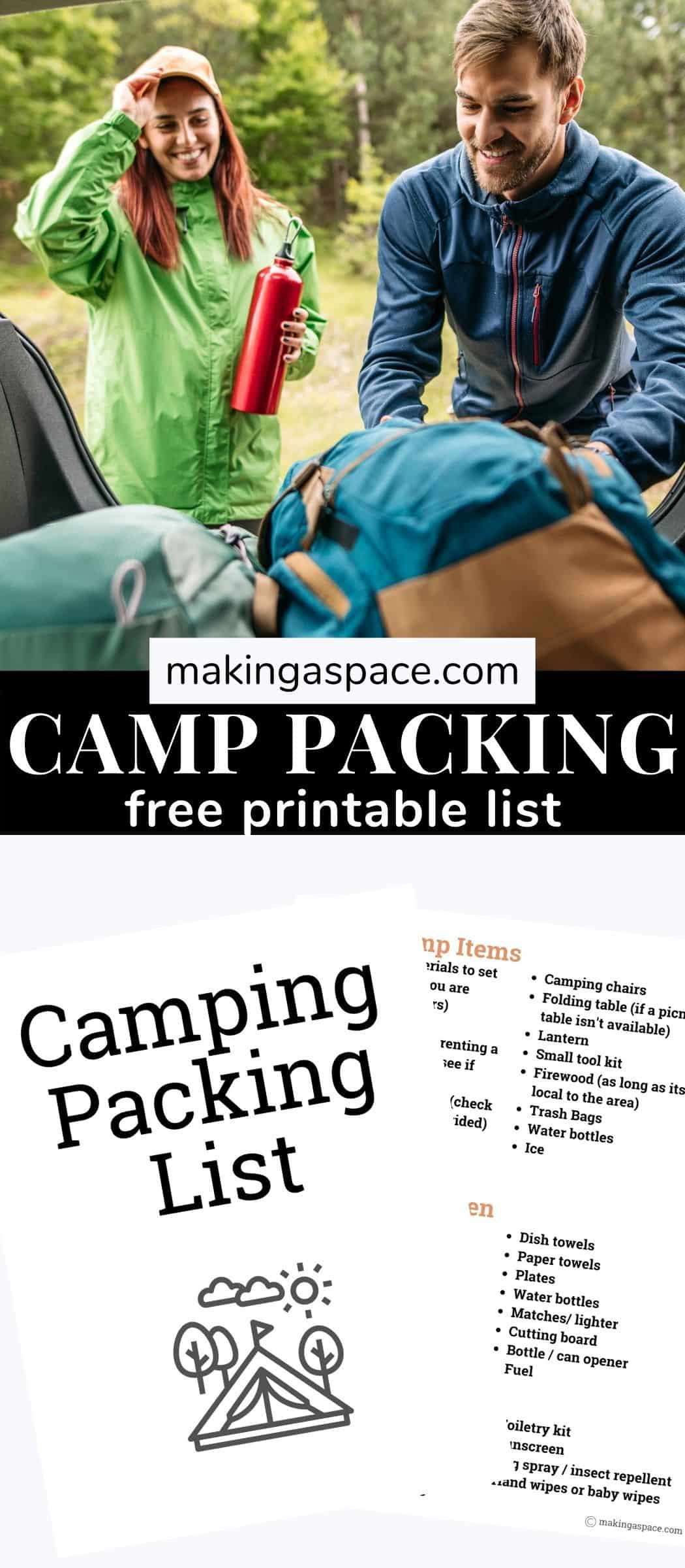 Free Camping Checklist & Printable - Making A Space