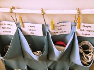 Image for How to Organize Cords with A Shoe Organizer 