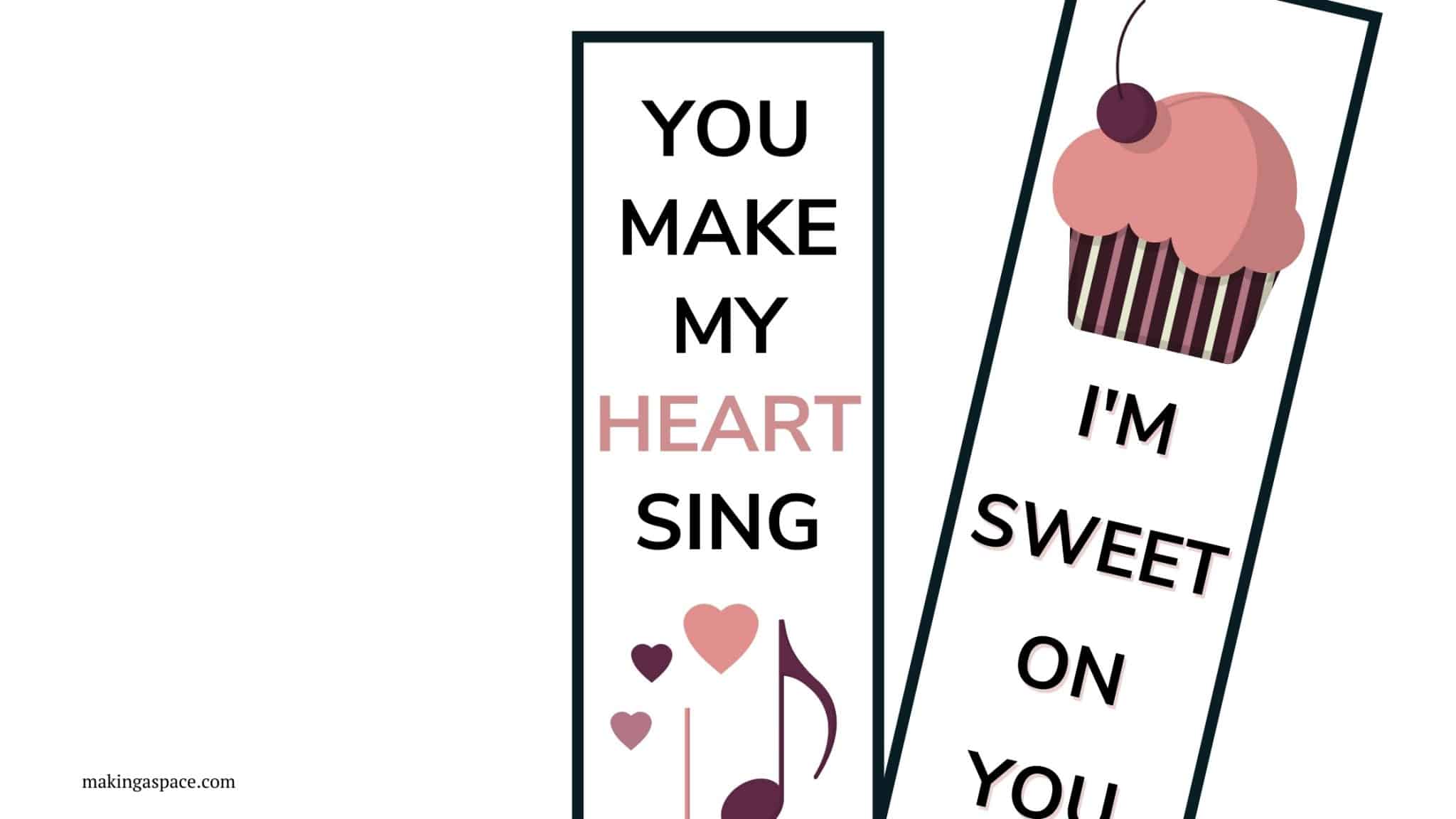 free printable valentines day bookmarks making a space