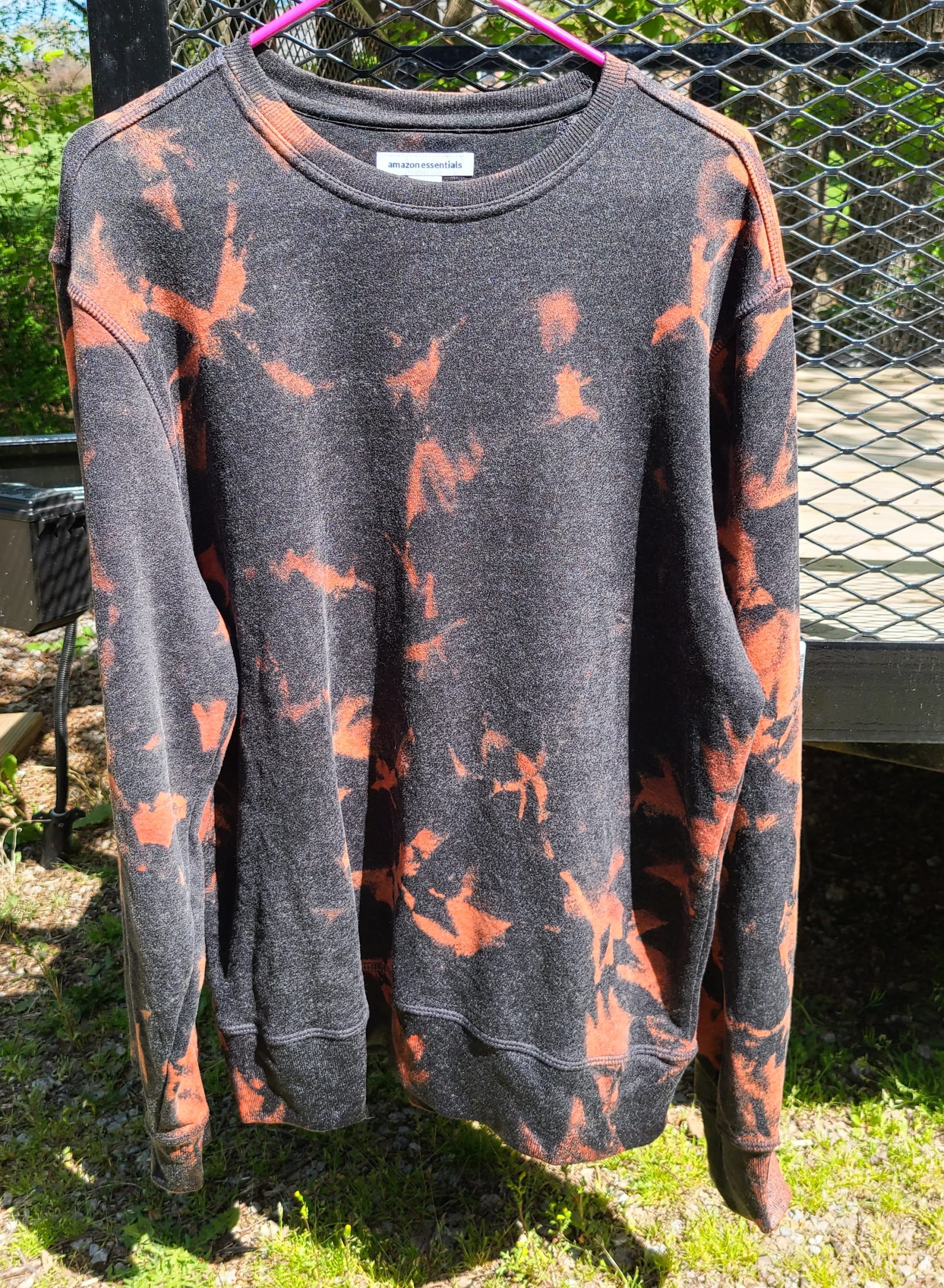 Reverse Tie Dye With Bleach Sweatshirt Tutorial - Making A Space