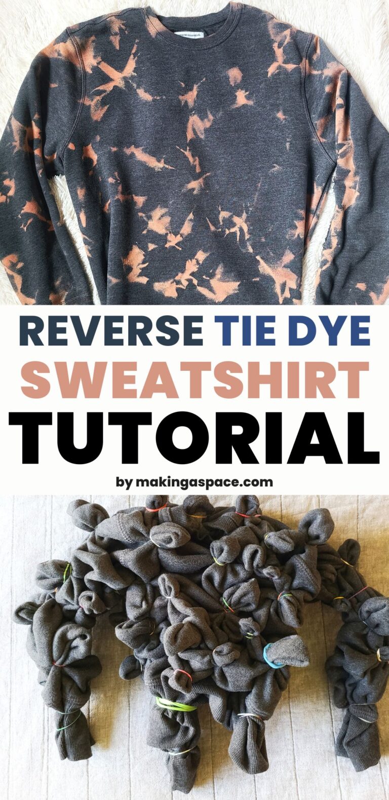 Reverse Tie Dye With Bleach Sweatshirt Tutorial