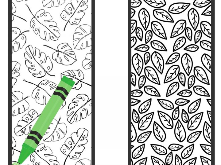 Free Printable Leaf Bookmarks to Color