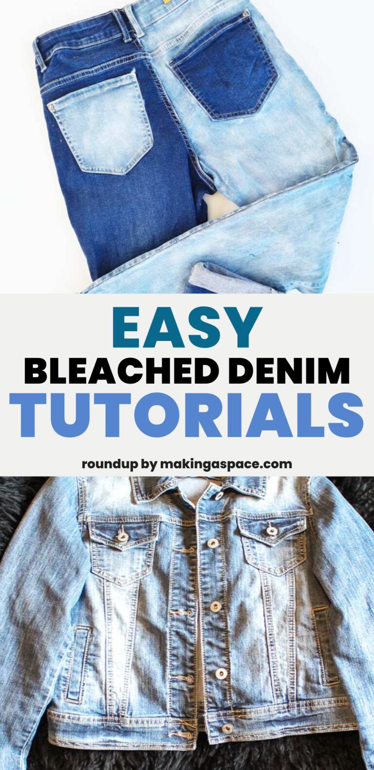 3  Easy to Make Bleached Denim Tutorials (Reverse Tie Dye)