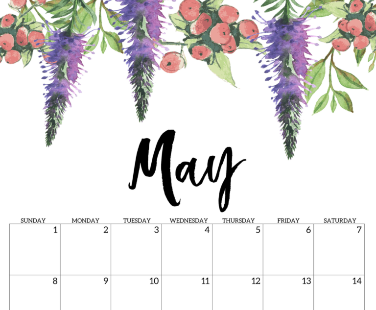 5 Free Printable May Calendars
