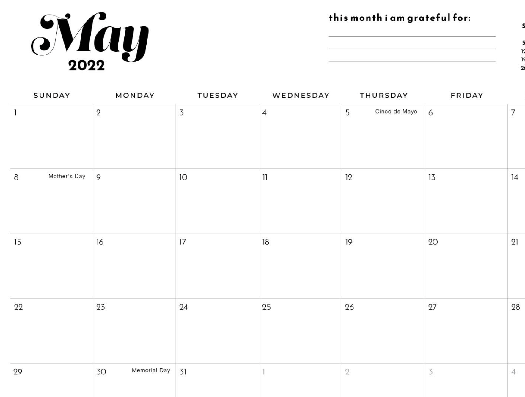 5 Free Printable May Calendars Making A Space