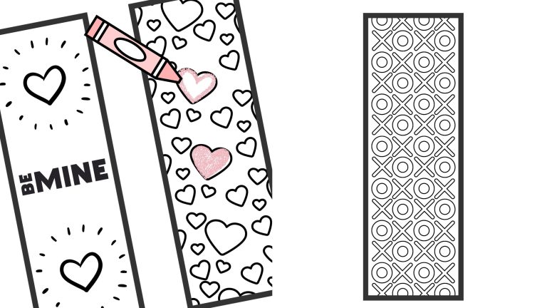 Valentine Coloring Bookmark Printable