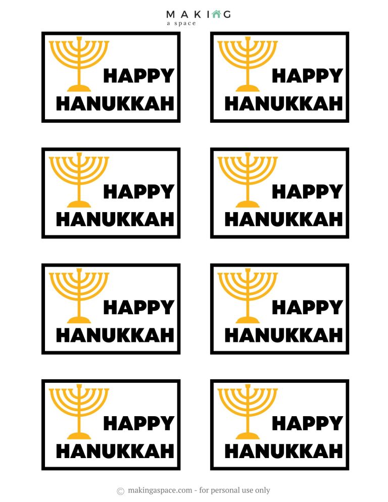 Free Printable Hanukkah Gift Tags