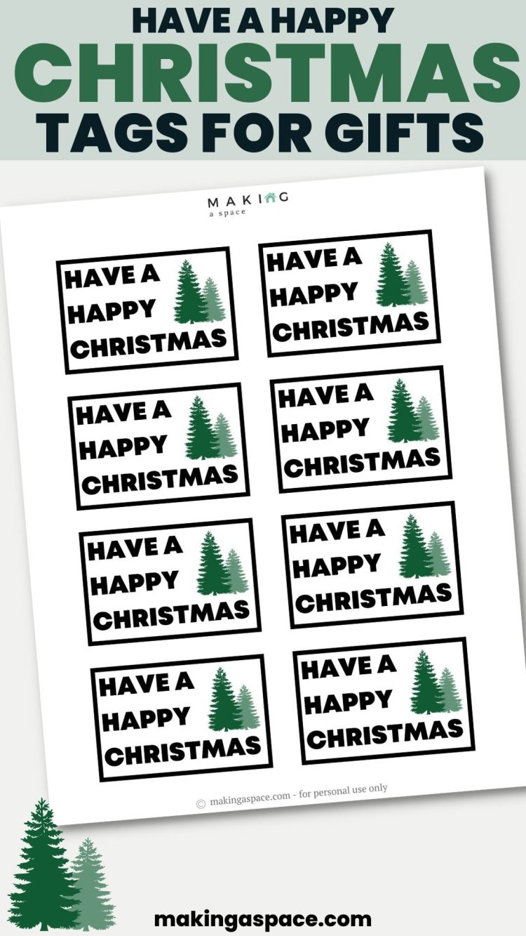 Have a Happy Christmas Printable Tags - Making A Space