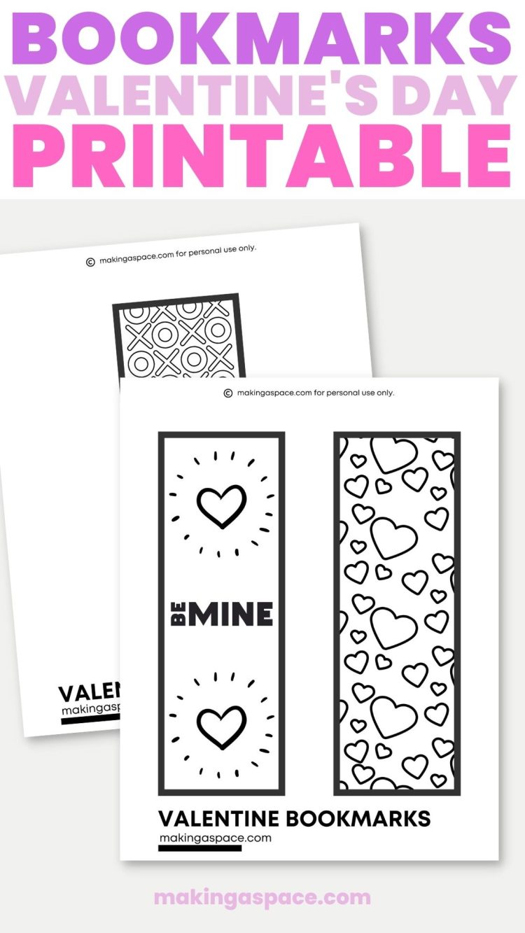 Valentine Coloring Bookmark Printable (3 Designs) - Making A Space