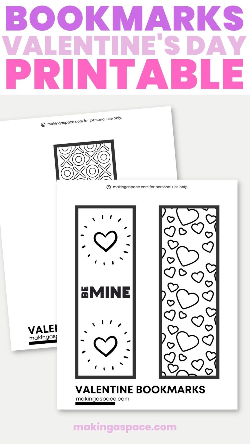Valentine Coloring Bookmark Printable (3 Designs) - Making A Space
