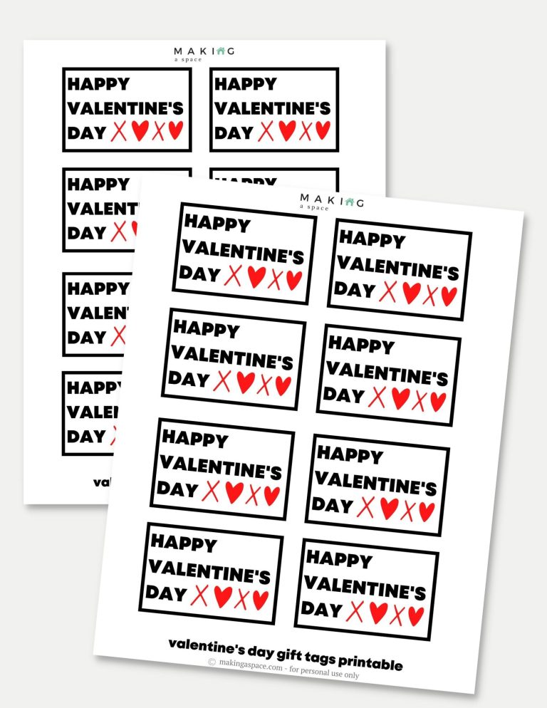 Valentine’s Day Gift Tags Printable
