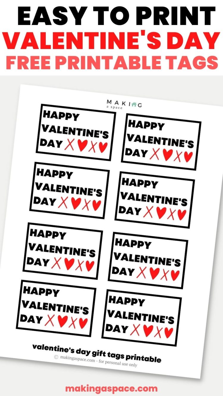 Valentine's Day Gift Tags Printable - Making A Space