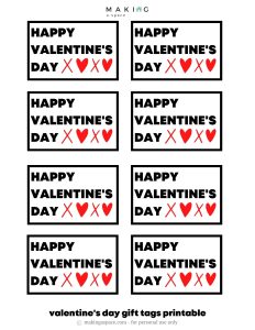 Valentine's Day Gift Tags Printable - Making A Space