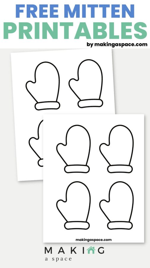 Free Mitten Templates Printable - Mitten Templates 2 506x900 